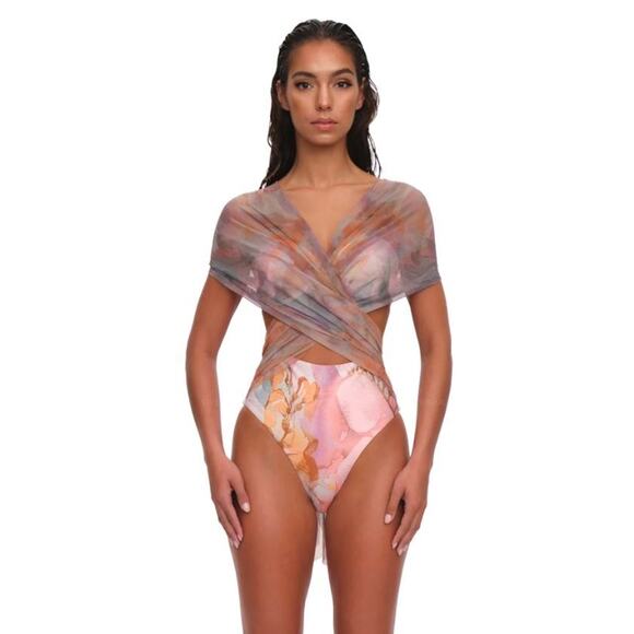 ANDREA IYAMAH Sz S Small Ando 1pc Swimsuit Convertible Tie Scarf NWT - Picture 13 of 16